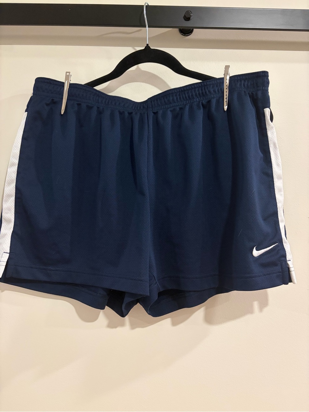 Nike Women’s Navy Blue Athletic Shorts with White Trim